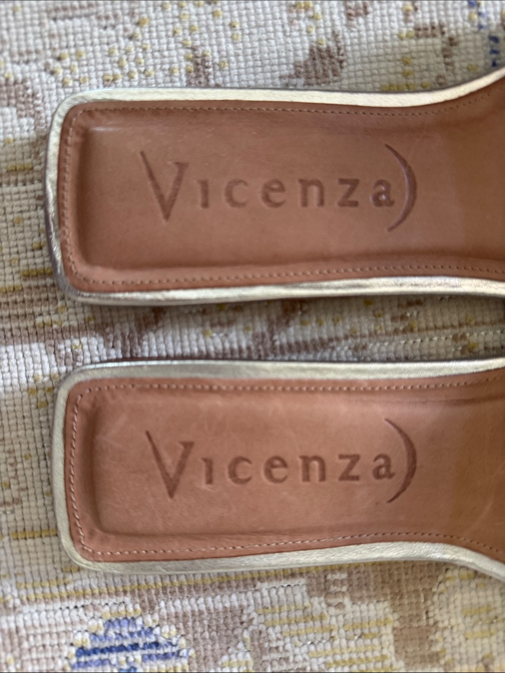 Anthropologie Vicenza Metallic Slide Sandals Size 7 - Picture 6 of 8